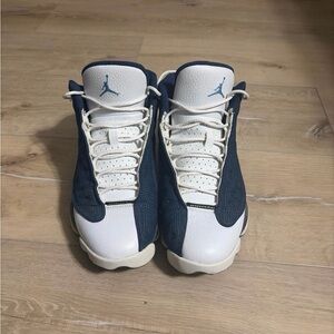 Air Jordan Retro Sneakers in White and Blue